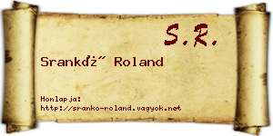 Srankó Roland névjegykártya